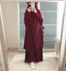 Ethnic Clothing Customized Wholesale Large Swing Solid Color Top Skirt two-piece Suit Robe Islam Muslim Middle East Dubai Abaya T240510