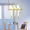 Nordic Gold Bird Cage Pendant Light Living Room Chambre Origami Bird Light Kitchen suspendu lampe à manger Papin Paper House