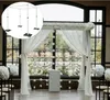 Adjustable Aluminum Alloy Wedding Ceremonial Kiosk Vertical Frame of Arch Ceremony Pavilion Shiny White Wedding Square Canopy Stage Decor