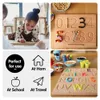 Doppelseitiges Montessori Tracing Board Holzspielzeug Großbuchstaben Kleinbuchstaben Nummer Bildungsspielzeugprodukt 240510