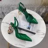 Designer high heels square heel summer sandals pumps shoes formal party wedding shoe red gold green womens dress shoes 34-43 with box