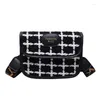 Sac à bandoulière Texture de mode en laine simple Small Square Crossbody Bag à carreaux Vintage Style pour les femmes
