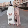 Vêtements ethniques Ramadan Eid Mubarak Kaftan Open Abaya Dubai Kimono Turquie Islam Pakistan Robe musulmane pour femmes Robe Longue Arabe Djellaba Femme T240510
