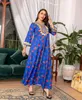 Vestido de hijab de roupas étnicas DUBAI árabe para mulheres GRN Ramadan Eid Jalabiya moda Moda Muslim Marroquino Kaftan Turquia Roupas Islâmicas T240510