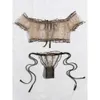 Leuke lingerie sexy dames mesh perspectief van schouderbein ondergoed set