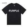 Designer T-Shirt Purple Marke T Shirt Männer Frauen Inset Crewneck Kragen regelmäßige Fit-Baumwolldrucken Tops US S-XL mehr Color3Q5d