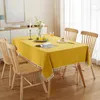 テーブルクロスソリッドカラーコットンファブリックテーブルクロスタッセル装飾的なシンプルな洗える長方形カバーディナーの装飾