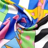 Designer sjaals handmatige hand opgerolde twill zijden sjaal dames geometrische stiksel paardenhok print square sjaals echarpes foulards femme wrap bandana 90 cm*90 cm