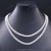 Vente chaude de 6 à 13 mm de large Hip Hop Ice Out Collier Moisanite Chaîne cubaine Silver VVS Diamond Cuban Link Chain