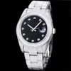 Diamentowe zegarki Męskie automatyczne zegarki mechaniczne 41 mm Sapphire ze stalową bransoletką z diamentów