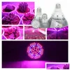 Grow Lights E27 LED-ljus 6W 10W 30W 50W 80W FL Spektrum LEDS 85-265V BBS för inomhus trädgårdsanläggningar blomma droppleveransbelysning DHEPI