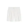 Shorts femminile bianco o nero Ledie casual di cotone a pieghe nere Single.