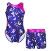 Vêtements Enfants Children Girls Sans manches Leotard de danse de danse avec shorts Ballet Bodys de gymnastique Dancwewear Yoga Fitness Sportswear