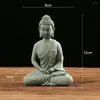 Decorative Figurines High Quality Sitting Buddha Resin Garden Ornament Sandstone Statue Decor Stone Zen Effect