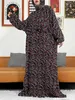 Vêtements ethniques 2024 Abayes de rayons musulmanes pour femmes Ramadan Prayer Dubaï Turquie Middle East Femme Floral Floral Loose African Robe Turban Joint T240510