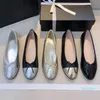 2024 genuine leather slip on ballerina luxury round toe elegant ladies dress shoe