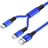 2 in 1 Micro -USB -Kabel -C -Kabel Fastlade den Ladekabel -Tablet -Telefonladungskabel 2in1 Nylon geflochtene mobile Android -Drähte