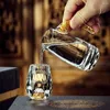 Wine Glasses Luxury Crystal Glass Cup Double Bottom 15ml Gold Foil Tea High-end Gifts Hard Liquor Vodka