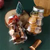 Bouteilles de rangement 500 ml de neige arbre de Noël arbre de Noël bouteille en plastique pour le lait de thé à gâchis de bonbons collation scellée bocage de nourriture pour la maison décoration