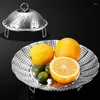 Double Boilers Classic Steamer Basket Collapsible Stainless Steel Food Bun Mesh Vegetable Cooker