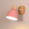 Wandlamp E27 Moderne SCONCE HOUTEN NORDIAN VOOR SLAAPKAMER Woonkamer Huisverlichting Decoreer Macaroon 6 Color Steering Head