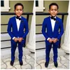 Royal Blue Boy بدلات رسمية عشاء Tuxedos Little Boy Groomsmen الأطفال للأطفال لحفل حفل زفاف بدلة رحل