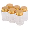 Bouteilles de rangement 6 pièces 40 ml de bonbons en verre avec des capuchons en aluminium doré taille 37x60 mm de flacons transparents pour les faveurs de mariage