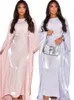 Roupas étnicas Ramadan Eid Satin Batwing Butterfly Abaya Dubai Luxo 2024 Muslim Maxi Kaftan Dress abayas para mulheres Ka Robe femme vestidos T240510