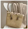 Shoulder Bags Straw Bag Women's 2024 Countryside Bohemian Knitted Lace Portable Trendy Simple Large-capacity Beach