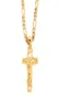 24 K Solid Fine Yellow Gold GF Mens Jesus Crucifix Hanglijst Frame 3m MTALIAN FIGARO LINKKACHT KALLACE 60CM4454091