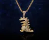 Colliers pendants Creative Cartoon Dinosaur Iced Out Cumbic Zircon Collier Cool Hip Hop Bijoux Hop Gift For Men Party2713455