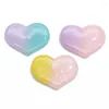 Decorative Figurines 50/100 Pcs 19MM Rainbow Glitter Resin Heart Cabochons Pastel Color Rain Bow Cute Bling Cabs Valentines Day