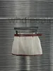 Skirts Designer Designer Brand Miu Fashion Brand Pliage plissé jupe 24 Nouveaux sacs de cuir printemps / été Lettre de ceinture personnalisée Applique brodée BNH2