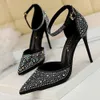 Rhingestone brillant STILETTO Talons hauts Pumps Fashion Wedding Femmes Basic Party Dress Chaussures 10 cm Sandales sexy pointues Femmes