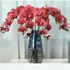 Decorative Flowers 3D Printing 9 Phalaenopsis Butterfly Orchid Artificial Home Decor Wedding Party Decoration Vase Plants Flores