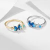 Кластерные кольца Opal Sapphire Butterfly Clate