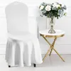 Couvre-chaises 4pcs Polyester blanc Stretch Coverse Slipcover Elastic sans bras