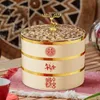 Placas secas Snack Platter Candy Container com tampa da bandeja de servir chinês