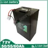 Batteries 72V 50AH 55AH 60AH LI ION avec chargeur Lithium Polymer Batter