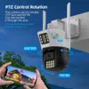 4K 8MP PTZ WiFi Lente de câmera dupla com tela dupla CCTV AI Detecção de corpo Automático Câmera de monitoramento externo sem fio 240506