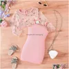 Girl's Robes Girls ceeniu 3-7y Kids Party for Applique Flower Transparent Top et Hip Robe Summer Children Vêtements Drop Livraison DHBBJ