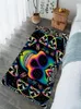 Kaos av Brizbazaar Stora mattor för vardagsrum Färgglada skalleområde matta Galaxy Mandala gotisk dekorativ nonslip golvmatta y2006745141