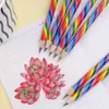 Pencils Wooden Rainbow Pencil Childrens School Graffiti Painting Colorful Pencil Hexagonal Triangle Wooden Writing Pen d240510