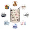 Laundry Bags Waterproof Storage Bag Retro French Landmarks Eiffel Tower Household Dirty Basket Bucket Clothes Organizer