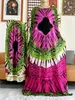 Abbigliamento etnico 2024 Nuovo abito Abaya Ladys con una grande sciarpa africana Summer Women Short Slve Dashiki Stampato Florale Abbigliamento di cotone islamico floreale T240510