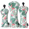 Hawaiian Style Soft PU Skórzany drukarnia Golf Club 3pcs Zestaw pakiet Driver Fairway Hybrid Covery 240510