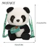 Bakken vrouwen crossbody tas met zipper panda pluizige slinger soft zachte mobiele telefoon pouch meisjes winter warm