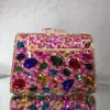 Kvinnor Färgglada kvällspåsar Koppling Crystal Party Wedding Clutch Purse Lady Prom Handväska Lady Handväskor Kedja axelväskor 240509