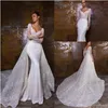 2022 abiti da sposa sirena di design con treno staccabile splendido abito da sposa di lusso in pizzo abiti da sposa applicato da sposa 264y