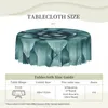 Table Cloth Round Tropical Green Plants Succulent Tablecloth Waterproof Oil-Proof Covers 60 Inches Flowers Pattern